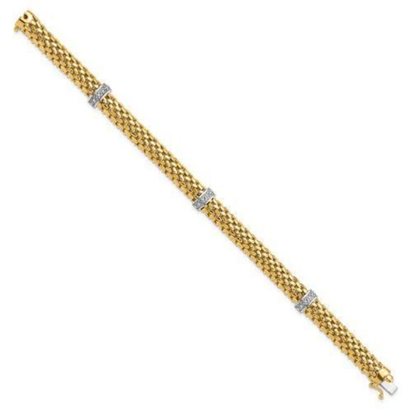 Leslies 14k Mesh Bracelet with Diamonds - Picture 3 of 4